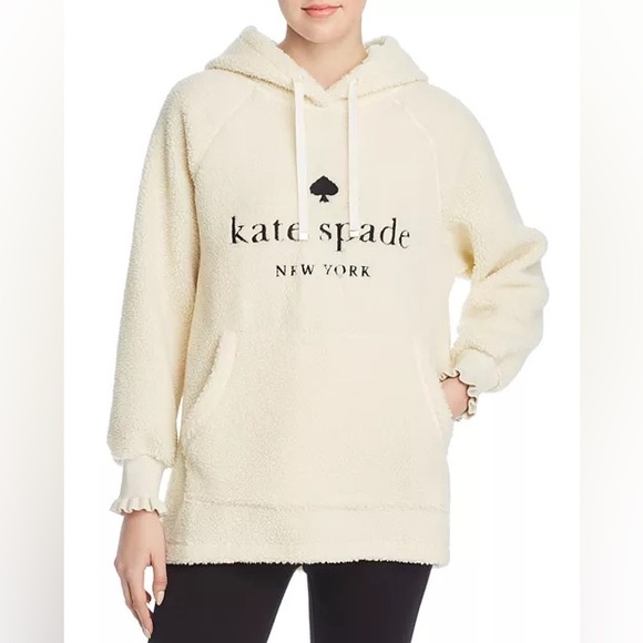 kate spade Tops - kate spade new york Logo Sherpa Hoodie, size L